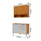 Armario Aereo Com Balcão Divina 120cm Com 4 Portas 2 Gavetas