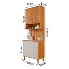 Armário Aéreo Com Balcão E Painel Ripado Divina 80cm 4 Porta