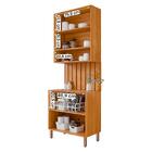 Armário Aéreo Com Balcão E Painel Ripado Divina 80cm 4 Porta