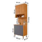 Armário Aéreo Com Balcão E Painel Ripado Divina 80cm 4 Porta