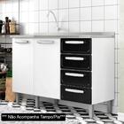 Armário Aéreo Com Balcão Evidence Aço 120cm 2 Portas Branco/p