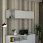 Armário Aéreo Com Nicho E Porta Basculante 35x135x35cm Branco