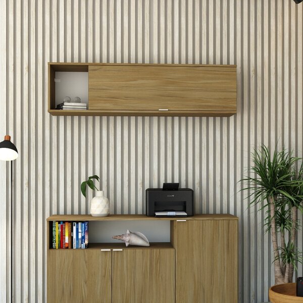 Armário Aéreo Com Nicho E Porta Basculante 35x135x35cm Vermon