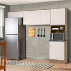 Armário Aéreo Com Paneleiro 260cm 6 Portas Carvalho Off White