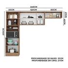 Armário Aéreo Com Paneleiro 260cm 6 Portas Carvalho Off White