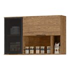 Armário Aéreo Com Vidro 2 Portas Toscana Espresso Móveis Frei