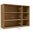 Armário Aéreo Com Vidro 3 Portas 120cm Maxxi Canela