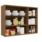 Armário Aéreo Com Vidro 3 Portas 120cm Maxxi Canela