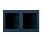 Armário Aéreo Com Vidro Évora 2 Pt Azul Orion