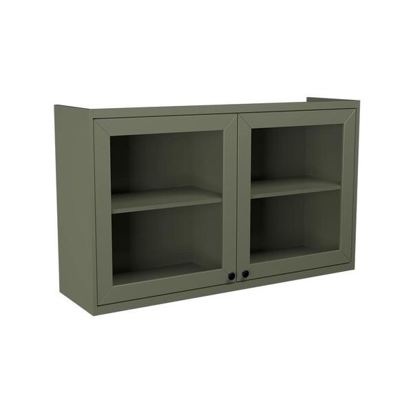 Armário Aéreo Com Vidro Évora 2 Pt Verde Hill