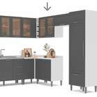 Armário Aéreo Com Vidro Fettuccini 2 Pt Branco E Cinza