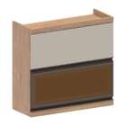 Armário Aéreo Com Vidro Reflecta Moderna 2 Pt Areia 80 Cm