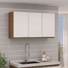 Armário Aéreo Conecta 3 Pt Ébano E Off White