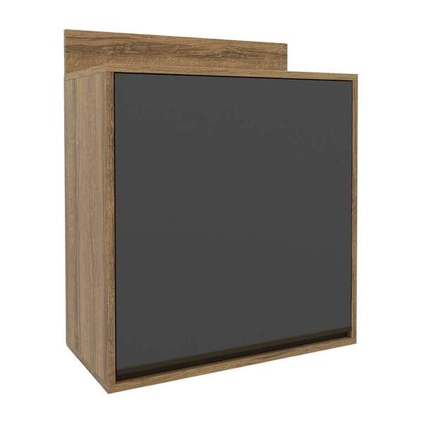 Armário Aéreo Confort 1 Pt Cinamomo E Grafite 60 Cm