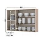 Armário Aéreo Connect C80 3 Portas 120cm Com Vidro Henn