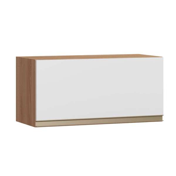 Armário Aéreo Cook 1 Pt Madeira E Branco 70 Cm