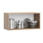 Armário Aéreo Cook 1 Pt Madeira E Branco 70 Cm