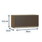 Armário Aéreo Cook 1 Pt Madeira E Oxid 70 Cm