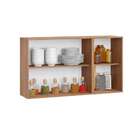 Armário Aéreo Cook L 3 Pt Madeira E Branco 120 Cm