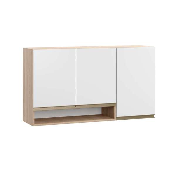 Armário Aéreo Cook Ll 3 Pt Aveiro E Branco 120 Cm