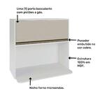 Armario Aereo Cozinha 100% Mdf 1 Porta Basculante E Nicho Mic