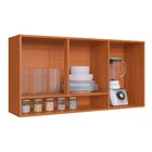 Armário Aéreo Cozinha 120 Cm 3 Portas Freijó/camurça - Indékes