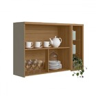 Armário Aéreo Cozinha 120 Cm Renard 2 Portas Com Vidro E Led