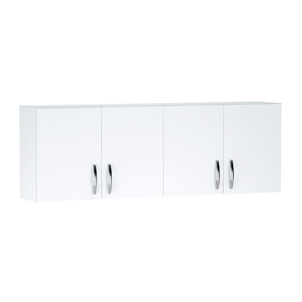 Armário Aéreo Cozinha 160cm 4 Portas Branco - Desk Design