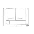 Armario Aereo Cozinha 2 Portas 0,80 Cm Com Nicho Alice Hr Móv