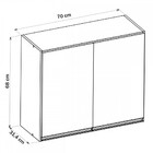 Armário Aéreo Cozinha 2 Portas 100% Mdf Amêndoa Rústico/off W