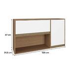 Armario Aereo Cozinha 2 Portas 120 Cm 1 Porta De Abrir 1 Port