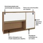 Armario Aereo Cozinha 2 Portas 120 Cm 1 Porta De Abrir 1 Port