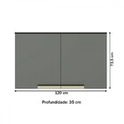 Armário Aéreo Cozinha 2 Portas 2 Prateleiras Ph3076 Grafite -