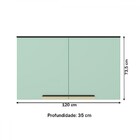 Armário Aéreo Cozinha 2 Portas 2 Prateleiras Ph3076 Verde Bal