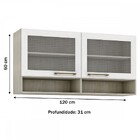 Armário Aéreo Cozinha 2 Portas Com Vidro Legno/branco Ar350 -
