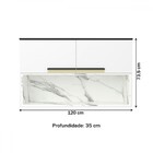 Armário Aéreo Cozinha 2 Portas Ph3079 Branco Artico/calacatta