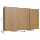 Armário Aéreo Cozinha 3 Portas 2 Prateleiras 100% Mdf Natural