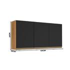 Armário Aéreo Cozinha 3 Portas Preto Nature Jade Peternella