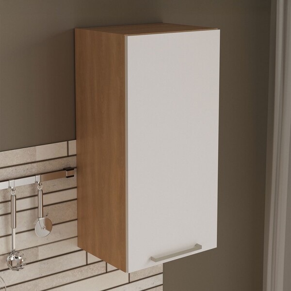 Armário Aéreo Cozinha 40 Cm 1 Porta Cz3118 Freijó/branco - Te