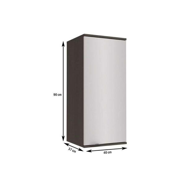 Armário Aéreo Cozinha 40 Cm Nox 1 Porta H781 Onix/steel