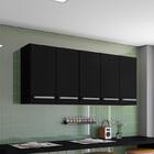 Armario Aereo Cozinha 5 Portas Preto Santorini Brienza Movela