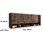 Armario Aereo Cozinha 6 Portas Castanho Suriname Casa Mobilia