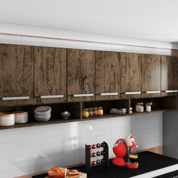 Armario Aereo Cozinha 7 Portas Castani Luxemburgo Brienza Mov