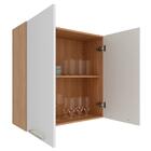 Armário Aéreo Cozinha 80 Cm 2 Portas Cz3115 Freijó/branco - T