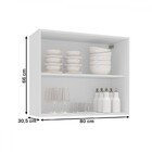 Armário Aéreo Cozinha 80 Cm Amara 2 Portas Branco/creme - Pol