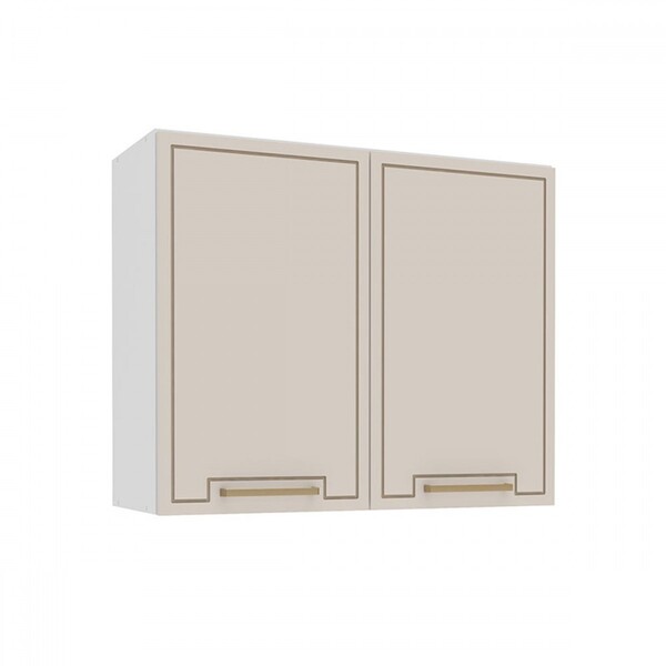 Armário Aéreo Cozinha 80 Cm Amara 2 Portas Branco/creme - Pol