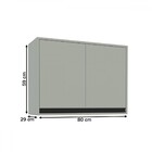 Armário Aéreo Cozinha 80 Cm Koya 2 Portas Verde Oliva - Polit