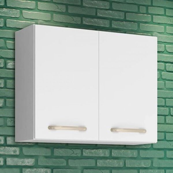 Armário Aéreo Cozinha 80 Cm Loá 2 Portas Branco - Nicioli