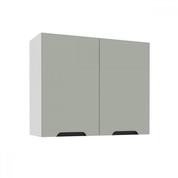 Armário Aéreo Cozinha 80 Cm Meena 2 Portas Branco/verde - Pol