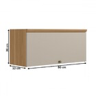 Armário Aéreo Cozinha 80 Cm Route 1 Porta 100% Mdf Jequitibá/